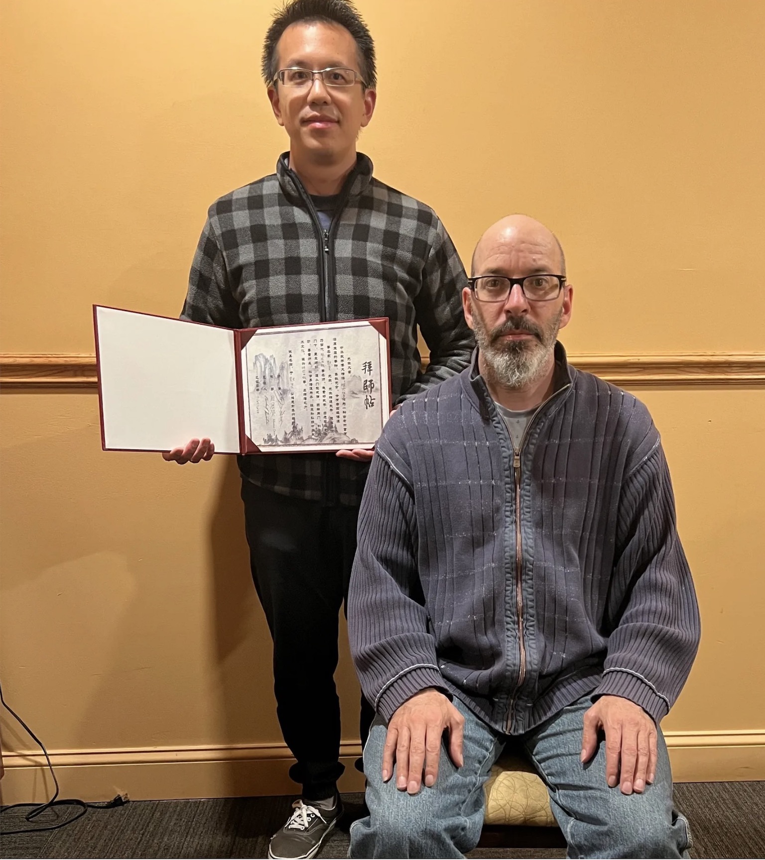 Edmond Chow and Shifu Marin Spivack at the Bai Shi discipleship ceremony